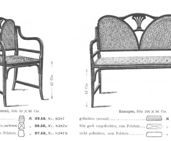 Thonet Wien Jugendstil Sitzgarnitur Bank Stühle