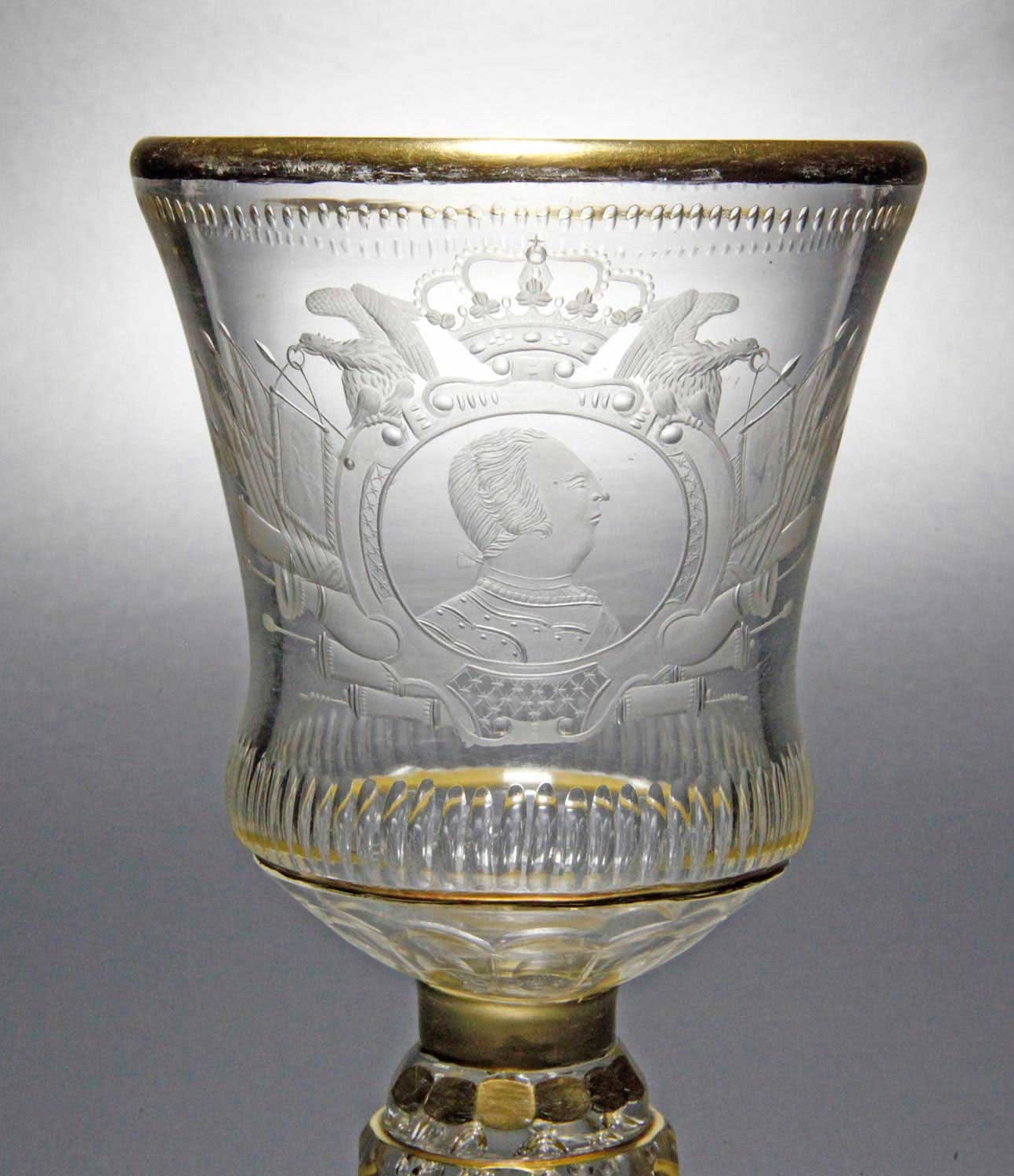 Barock Glas Pokal Schnitt Zechlin