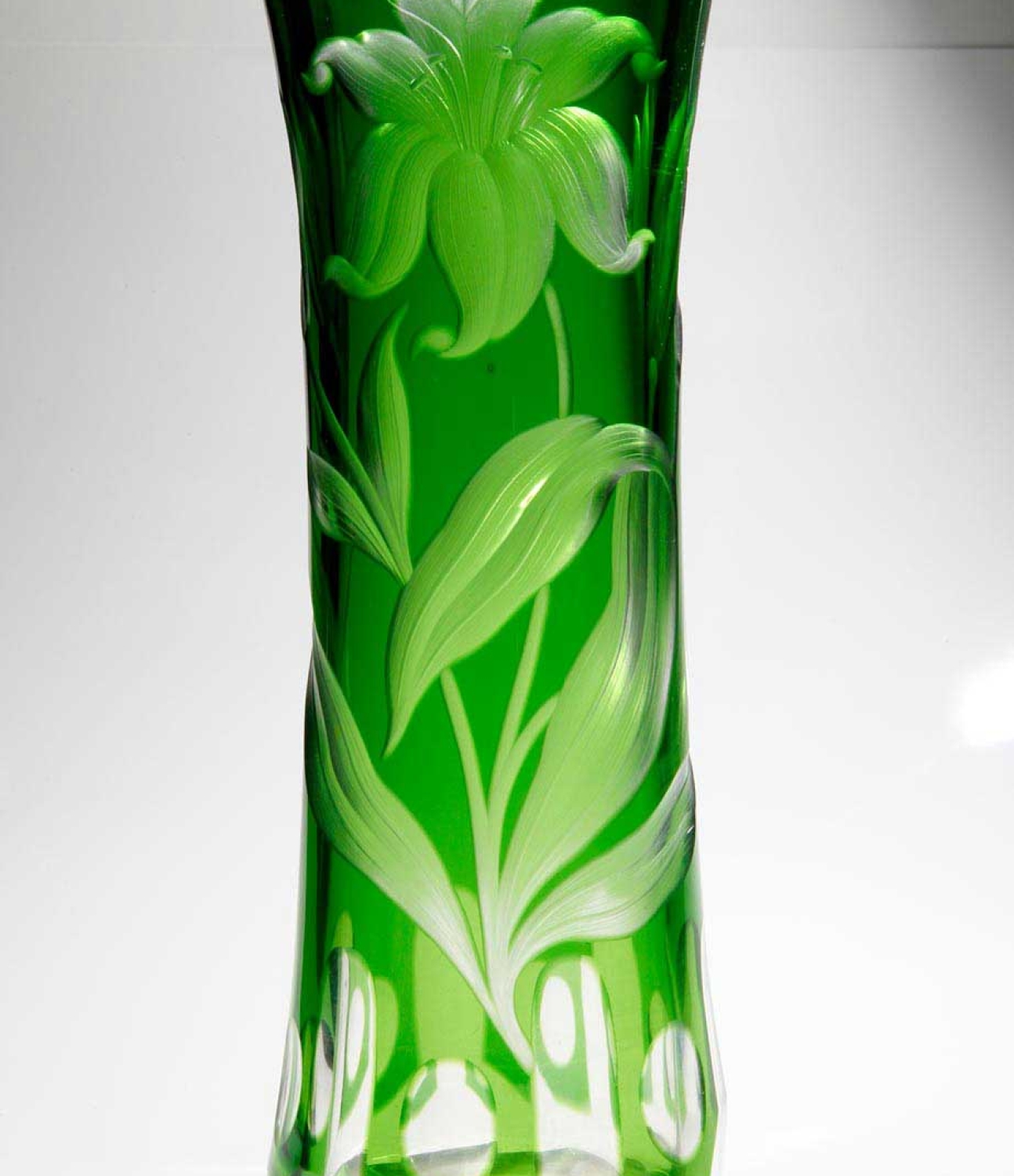 Seltene Jugendstil Schnittglas Vase - Erlebach